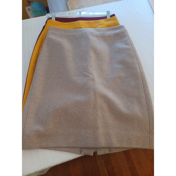 J. Crew The Pencil Skirt tan wool 0 lined classic office minimalist preppy - Picture 1 of 9